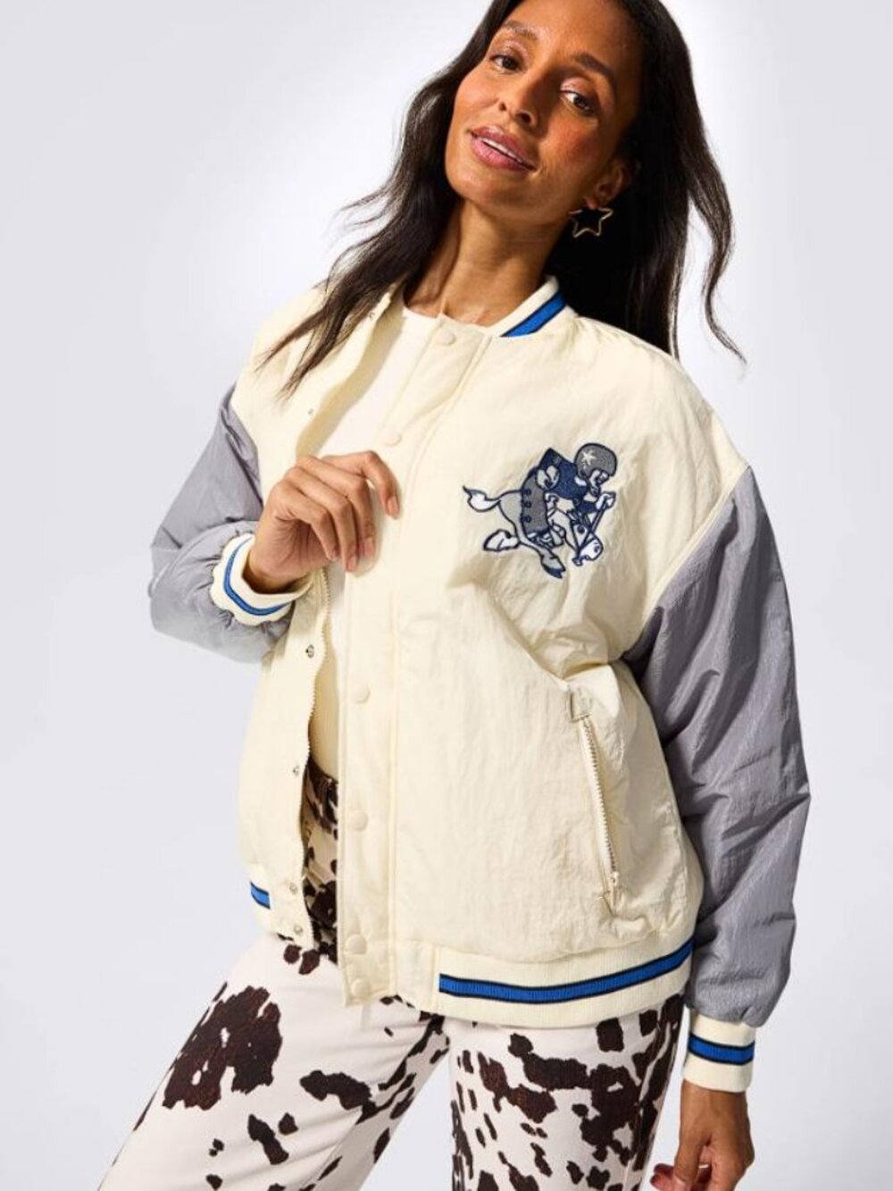 TEREZ Women's Dallas Cowboys Bomber Jacket Size S